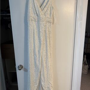 Adrianna Papell White Sequin Dress